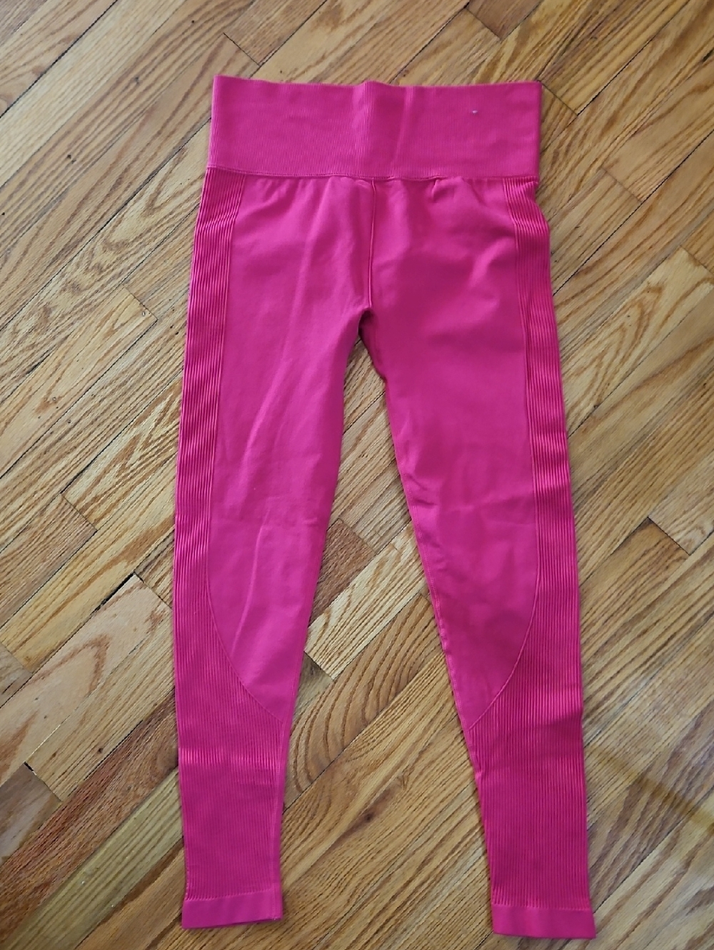 Forever 21 Bright Pink Ribbed Leggings